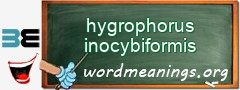 WordMeaning blackboard for hygrophorus inocybiformis